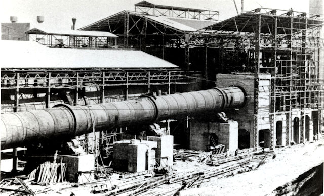 1938年昭和セメント（株）へ納入したセメントキルン