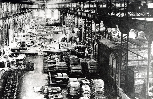 鋳鋼工場の写真　1938年