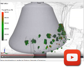 コーンクラッシャの破砕室内部の破砕シミュレーションビデオ