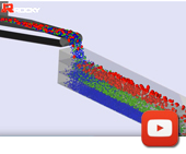 振動篩上の原料の動きを含めた選別、分級シミュレーションビデオ